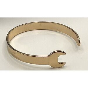 8" Gold Tone Motorcycle Steampunk Wrench Cuff‎ Bracelet Bangle ROUILLE